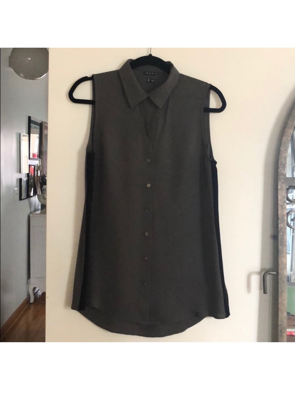 Theory silk button up blouse